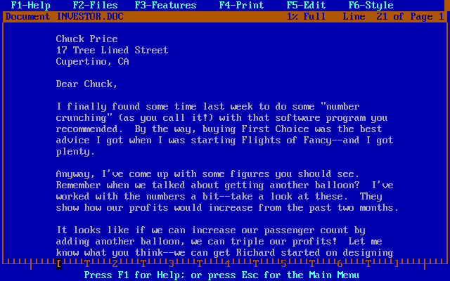 PFS First Choice 2.0 - WordProcessor